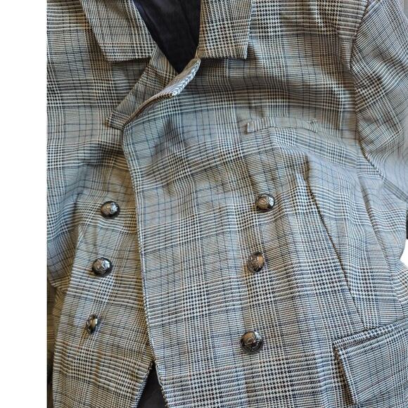 Women's Luii Plaid Blazer Jacket XL - Picture 5 of 10
